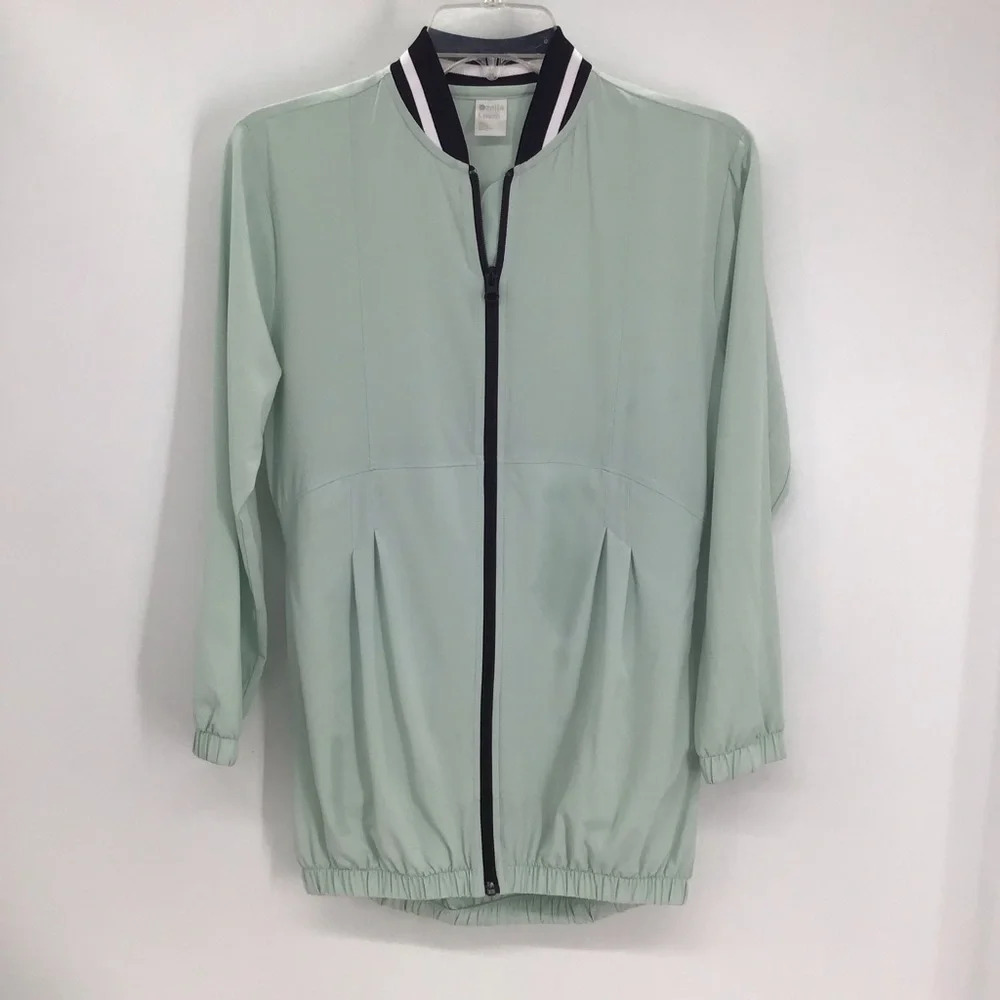 Zella Girl’s Bubble Front Full Zip Light Jacket Teal Surf Color Size L 10-12